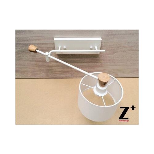 Korea style Modern wall lamp white and black made by iron wood linen wall sconce