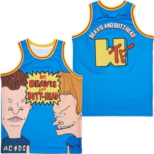 BG basketball jerseys BEAVIS AND BUTT-HEAD jersey Embroidery sewing Outdoor sportswear Hip-hop culture movie blue summer new