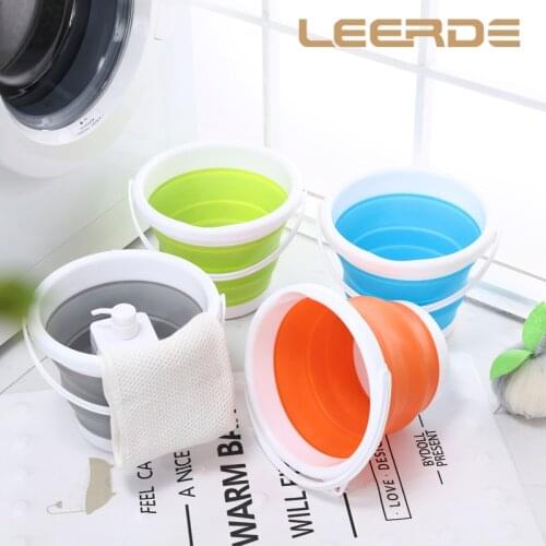 New Design Portable Foldable Bucket Retractable Silicone Basins Camping Fishing Washing Buckets Kitchen Clean Bucket Wash Tools