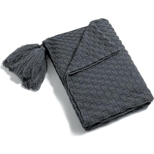 Leisure Tassel Knitted Thread Blanket Nordic Office Air-conditioned Nap Bed Cover Plaid Sofa Garden Chair Blankets