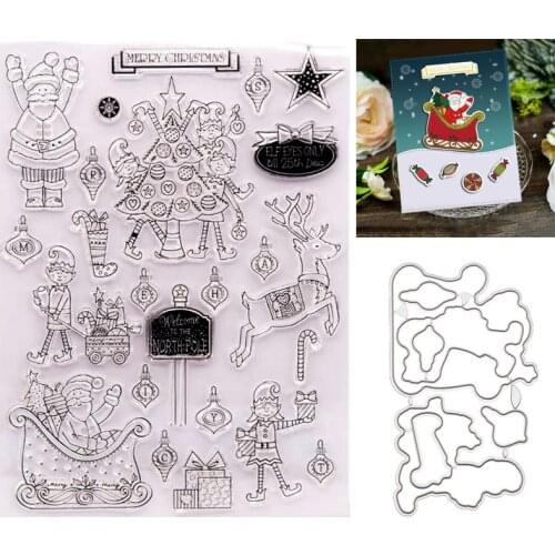 WYSE Christmas Stamp and Dies New 2020 Deer Tree Snowman Clear Stamp Metal Cutting Die for DIY Scrapbooking Craft Paper Card