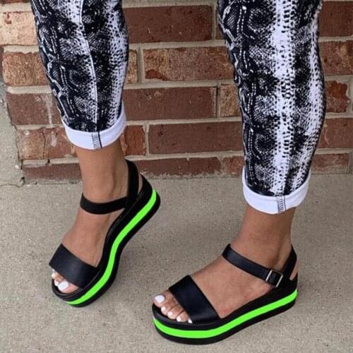 2021 New Arrivals Big Size 43 Summer Sandals Woman Shoes Platform Buckle Strap Beach Leisure INS Dropship Comfy Sandal