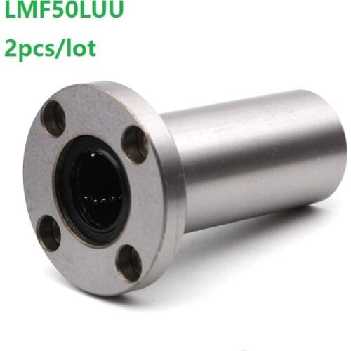 2pcs/lot LMF50LUU Long Type Round Flange Linear Bushing linear Bearing for linear shaft CNC 3D printer