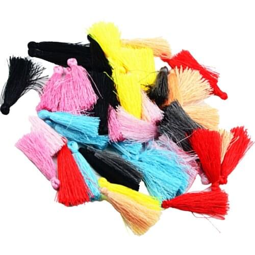 50pcs Mini 1.57 inch Silk tassels decorations Fringe Charms Pendants for Bags