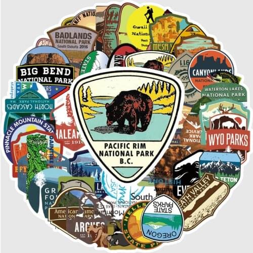 50Pcs National Park Cartoon Stickers For Suitcase Skateboard Laptop Luggage Fridge Phone Car Styling Decal Sticker 2020