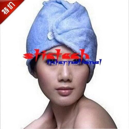 By ems or dhl 500pcs 2016 New Fashion Quick Dry Cap Bathing Tool Drying Towel Head Wrap Hat Home And Comfortable Dry Hair Hat
