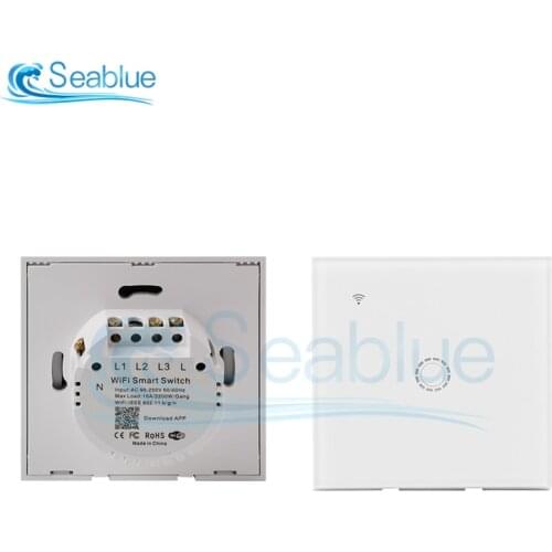 AC 100-240V 1 2 3 Way Glass Touch Smart Sensor Panel Switch Wall Wireless Support Remote Tuya APP WIFI Control Relay Receiver