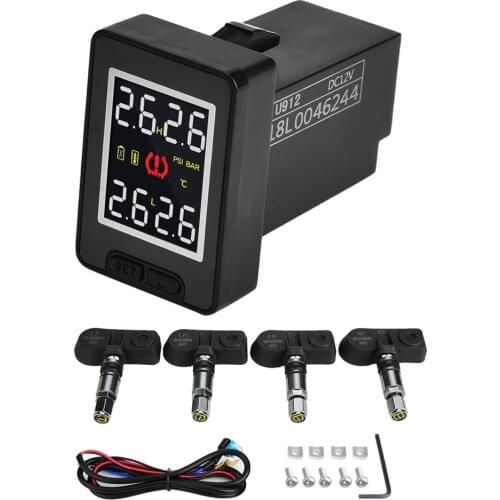 Car Tire Pressure Monitor System TPMS with 4 Internal Sensors for Toyota Mazda Honda Black tire pressure monitoring system New