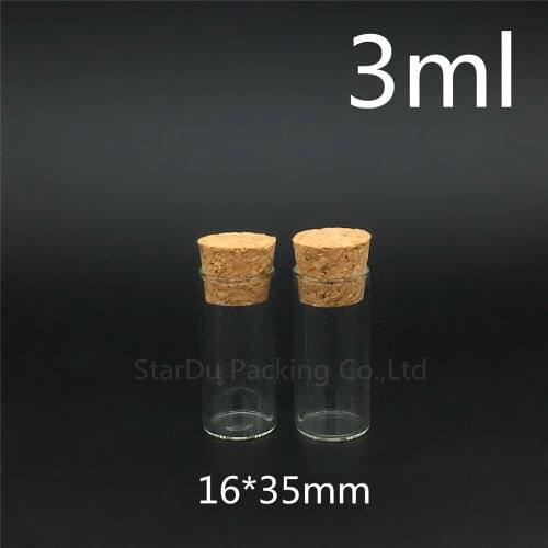 Free shipping 500pcs/lot diameter 16mm Wishing Glass Bottle with Cork ,3ml High-quality Glass Vials Display Bottle Wholesale