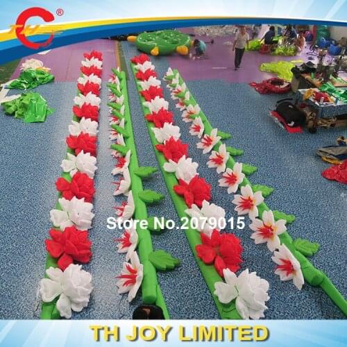 Free shipping LED inflatable flower chains for wedding / colorful inflatable rose chain flower chain stage backdrop for sale