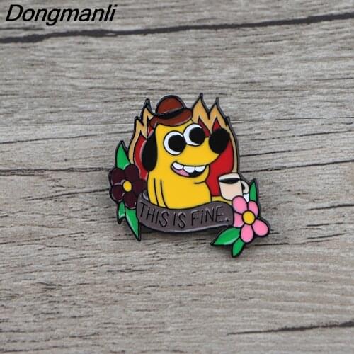 BG046 Dongmanli This is Fine Enamel Pins Brooch Women Lapel Backpack Bags Badges Funny Jewelry Gift For Kids
