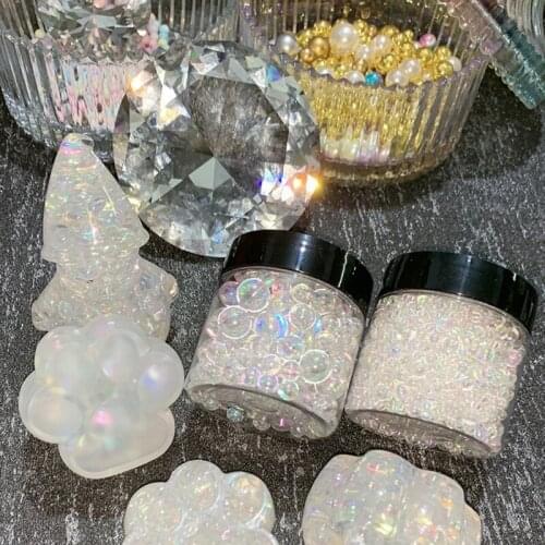 1 Box Mixed Clear Bubble Ball Beads Resin Filler 3-8mm Rainbow Aurora Beads Epoxy Mold Jewelry Fillings Resin Art Crafts