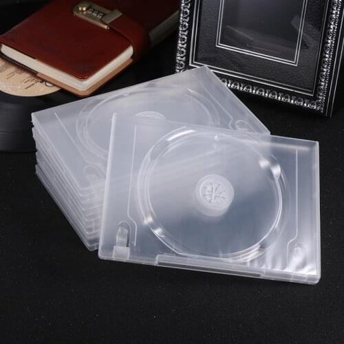 6PCS CD Storage Box Transparent DVD Case CD Package Portable For Home Cinema Insertable Color Sheet CD / DVD Case