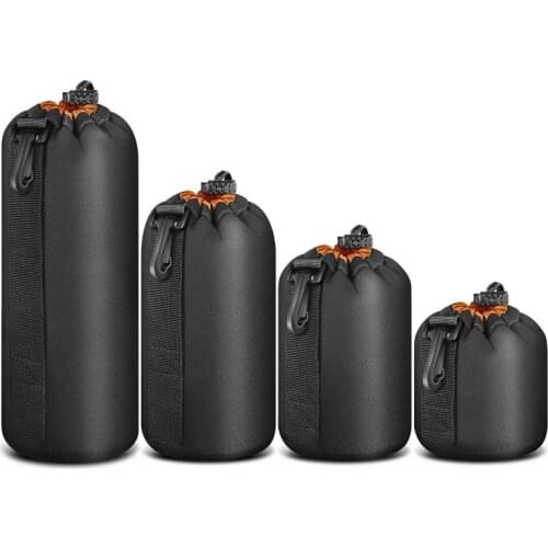 Camera Lens Case Photo DSLR Lens Drawstring Pouch Bag Thickness Soft DSLR Lens Bag for Canon Nikon Lens Waterproof Protector