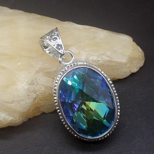 Gemstonefactory Jewelry Big Promotion 925 Silver Fantasy Mystical Topaz Women Ladies Mom Gifts Necklace Pendant 20213954