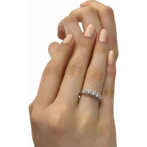 Certified Swarovski Five Stone 925 Silver Ring