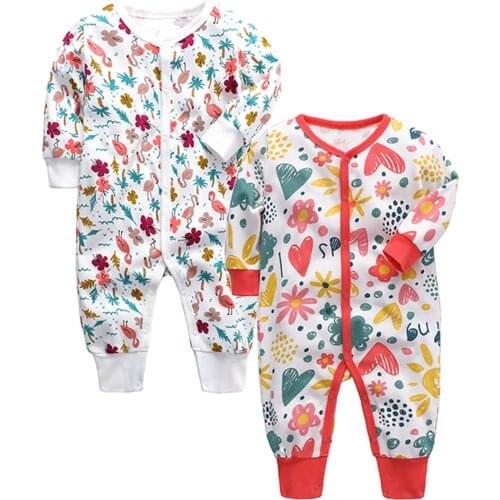 2 Pack Baby Rompers Boys And Girls Long Sleeve Cotton Cute Fashion Jumpsuit Infant Outfit Costume Pajama Baby Clothes