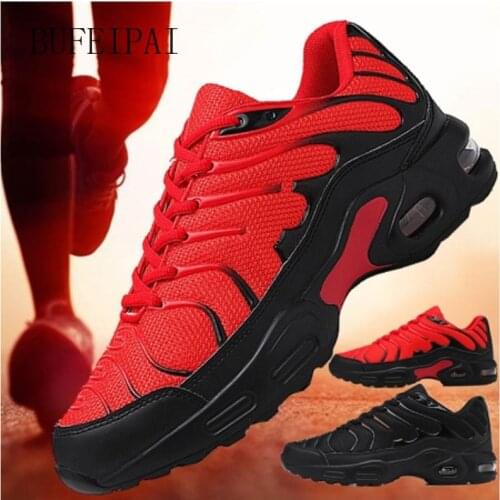 BUFEIPAI Mens New Jogging Shoes Breathable Mesh Sneakers Non-slip Shock Absorption Sneakers Training Running Zapatills