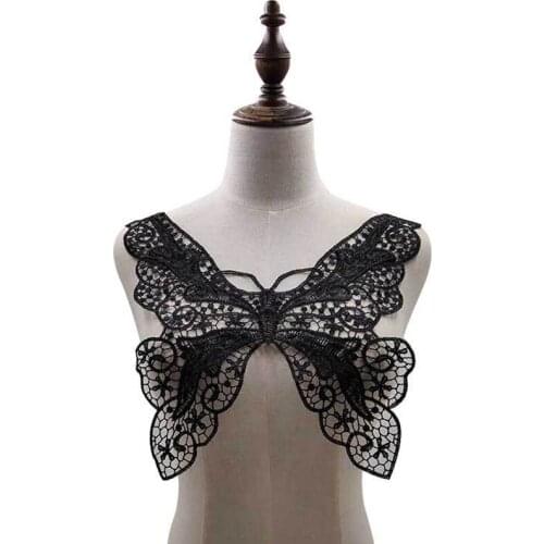 1Pcs Lace Fabric Collar Neckline Applique And Sewing Embroidery Guipure butterfly Lace Fabric DIY Clothing Accessory