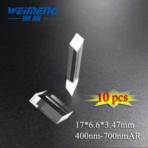 Weimeng Rhombic Prism 17*6.6*3.47mm 400nm-700nm AR coating H-K9L for laser machine & Laboratory & Optics & Medicine