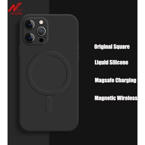 Liquid Silicone Magnetic Case For iPhone 12 Mini 11 Pro Max XR XS Max 7 8 Plus Magsafing Wireless Charging Lens Protection Cover