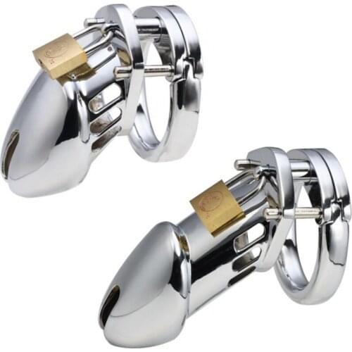 Small Male Chastity Device Cock Cage Metal Small Rings, steel chastity cage Men Chastity Bondage Belt Metal CB6000S