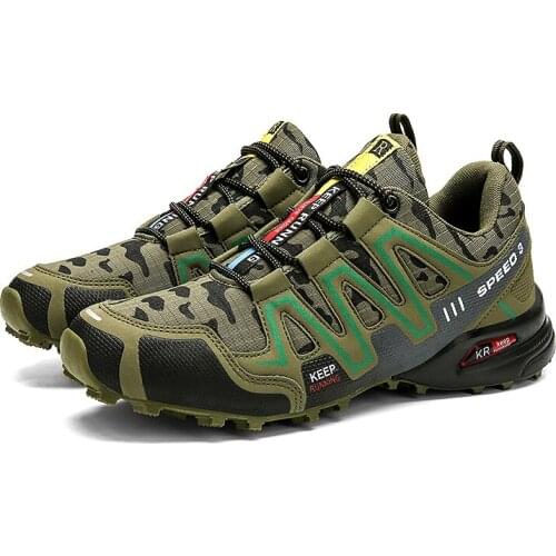 Fashion Camouflage Hiking Shoes for Men Waterproof Breathable Outdoor Trekking Shoes Men Anti skid Comfortable Travel Men Shoes