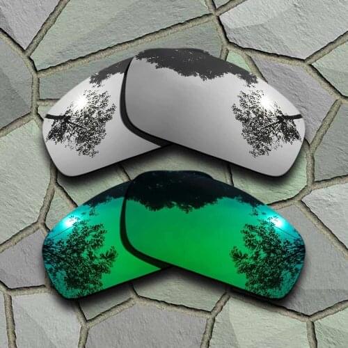 Chrome&Jade Green Sunglasses Polarized Replacement Lenses for Oakley Monster Pup