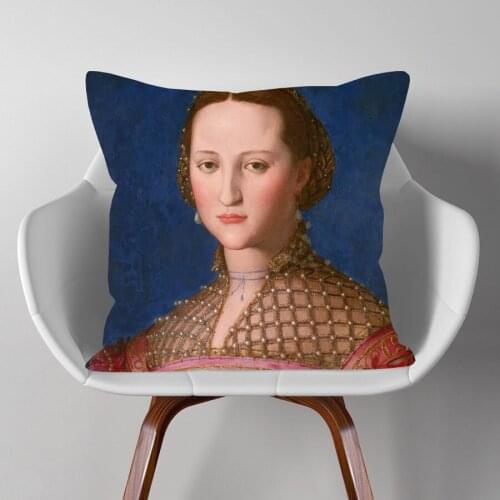Eleonora Of Toledo Catherine Aragon Portraits Cushion Covers European Retro Vintage Style Decorative Pillow Case