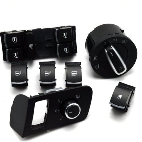 New Chrome high quality Mirror window headlight Fuel tank switch for VW Volkswagen Touran 2003-2015 Caddy 5ND941431A 1KD959833