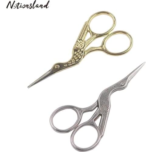 1PC Gold Vintage Embroidery Scissors Fabric DIY Cross Stitch Handicraft Stainless Steel Stork Scissors Sewing Accessories