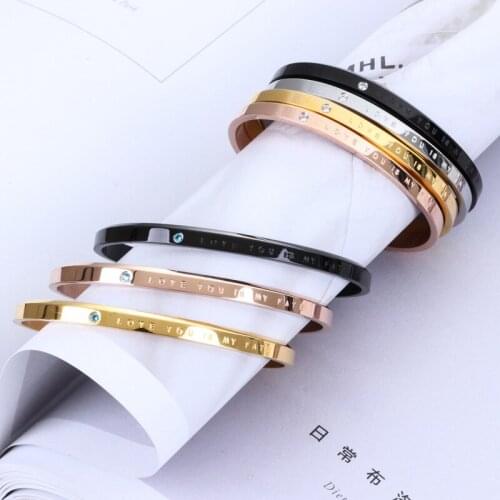 Opening Titanium Steel Cubic Zircon Fashion Bangle For Men And Women Sliver Color high Quality Bracelet Jewelry drop shipping