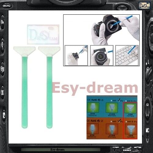 2PCS Microfiber Dry Sensor Cleaning CMOS CCD Swab Sticks for Full Frame 5D Mark II III 6D D3 D800 D610 D600 D750 D700 Camera