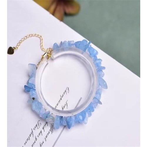 Semi Sapphire Aquamarine Schist Bracelet Womens Hawaiian Style Womens Bracelet Blue Pulsera