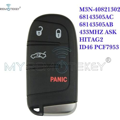 Remtekey Remtekey M3N-40821302 3+1/4 Button 433Mhz with ID46 Chip for Dodge Dart Charger Challenger for Chrysler 200 300