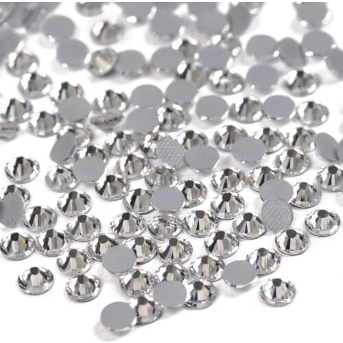 Crystal Clear Hot Fix Rhinestone Super Bright Glass Strass Hotfix Iron On Crystals Rhinestones for Embroidery Fabric Garment