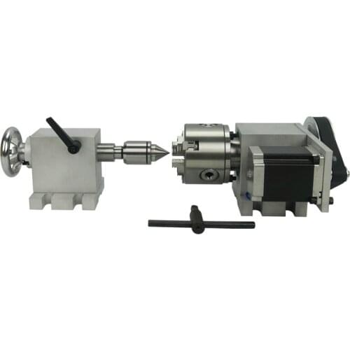 Universal dividing head Rotary Axis kit tailstock Center height 65MM for 3d engraver cnc router machine 4th axis Chuck 80mm