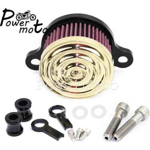 Motorcycle High Flow Air Filter Brass Air Cleaner Intake Rough Craft for Harley Sportster XL 883 1200 2004-2018