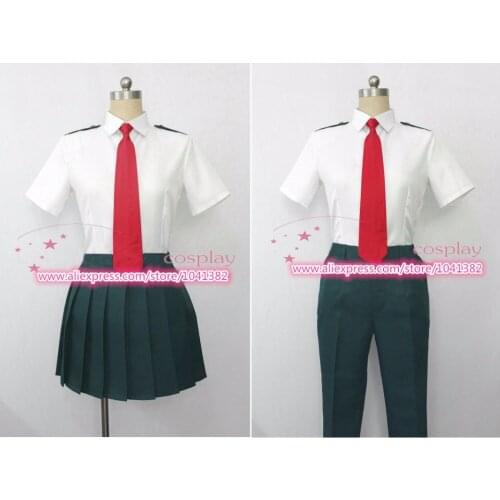 Japanese Anime Summer School Uniform Suit Outfit Clothes My Hero Academia OCHACO URARAKA Tsuyu Asui Cosplay Costume