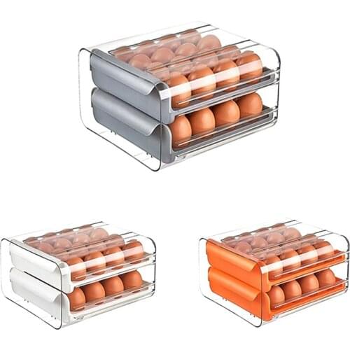 Drawer Type Egg Storage Box Refrigerator Fresh Keeping Egg Finishing Artifact Kitchen Thickened Large Capacity