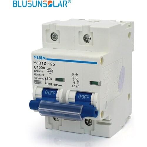 10 pcs a lot Air switch power 2P 100A DC 440V Circuit breaker ( DC MCB Mini Circuit breaker ) FOR PV Solar system