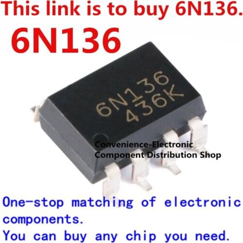 10PCS/Pack brand new original A 6N136 SOP8 surface mount driving optocoupler integrated circuit