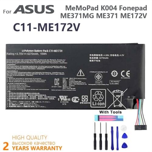 100% Original 4270mAh C11-ME172V Tablet PC Battery For ASUS MeMoPad K0W K004 Fonepad ME371MG ME371 ME172V Batteries With Tools