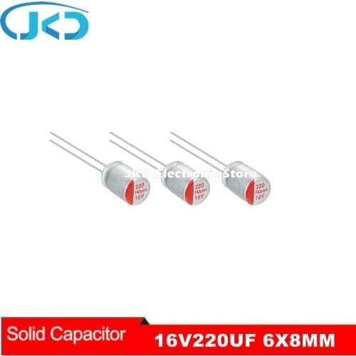 20pcs 16V 220UF 6*8mm New Motherboard Graphics Card Solid Capacitor Low ESR 220UF 16V High Quality