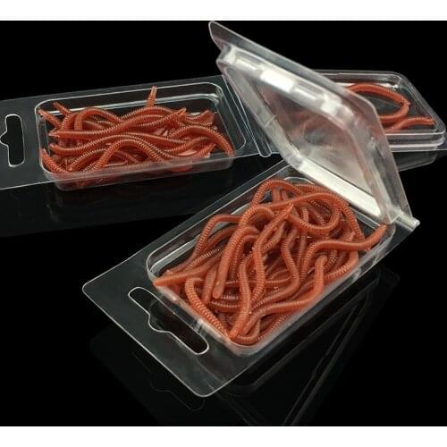 20Pcs Simulation Earthworm Red Fishing Worms Artificial Fishing Worms Fishy Smell Lures Soft Bait 8cm 10cm Fishing Tackle