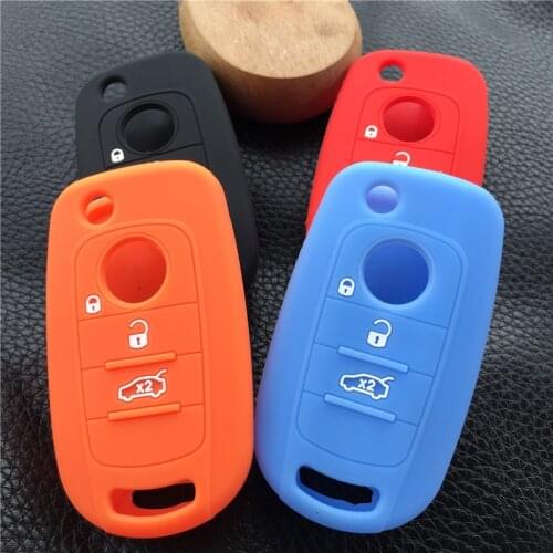 6 color Silicone rubber car key case cover for FIAT Toro 500X nuovo grazie 3button key case cover shell