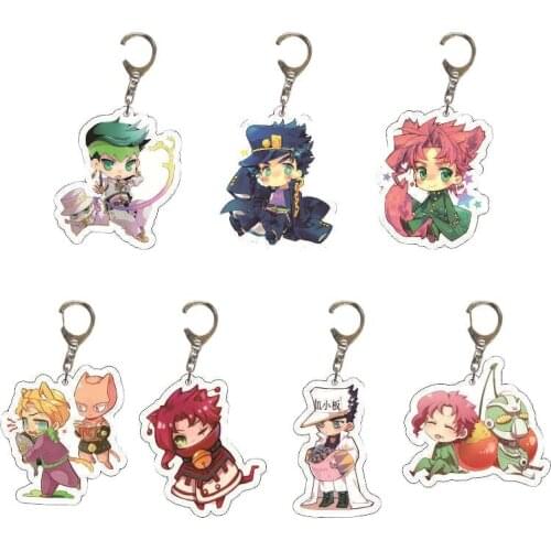 Jojos Bizzare Adventure Anime Vento Aureo Giorno Giovanna Acrylic Pendant Figure Keychain Keyring Model Toy Gifts Cosplay