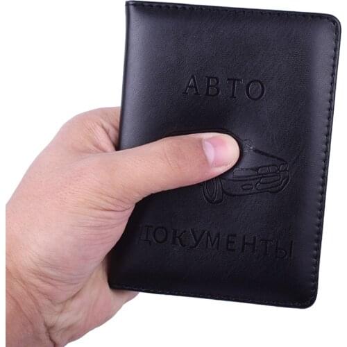 Russian Drivers License Credit Card Holders PU Leather Case for Car Driving Documents Business Card Purse of Passport Cover