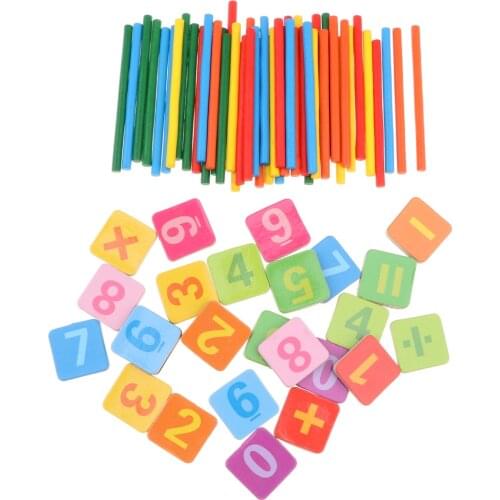 Wooden Counting Sticks & Number Cards with Box, Kids Math Calculation Montessori Educational Toy Teaching Tools