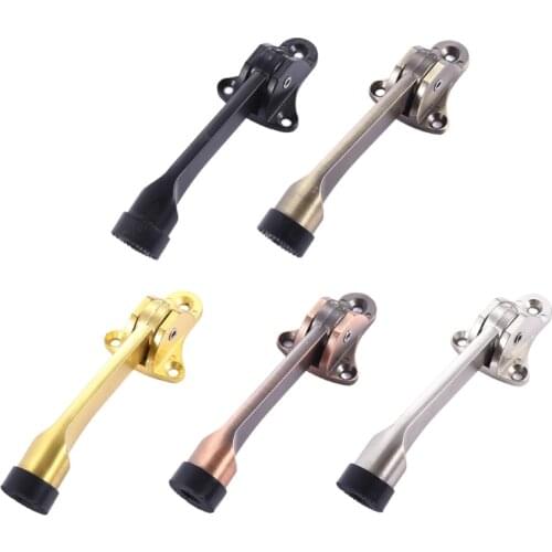 Stainless Steel Anti-collision Door Stopper Kick Down Door Holder Rubber Buffer Suitable for Homes Offices Punch Install